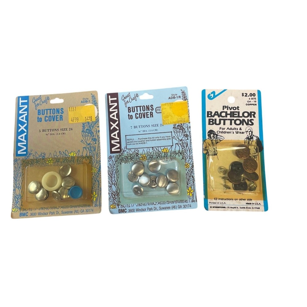 Maxant & Pivot Sewing Button Sets Bundle – Bachelor Buttons & Buttons To Cover
